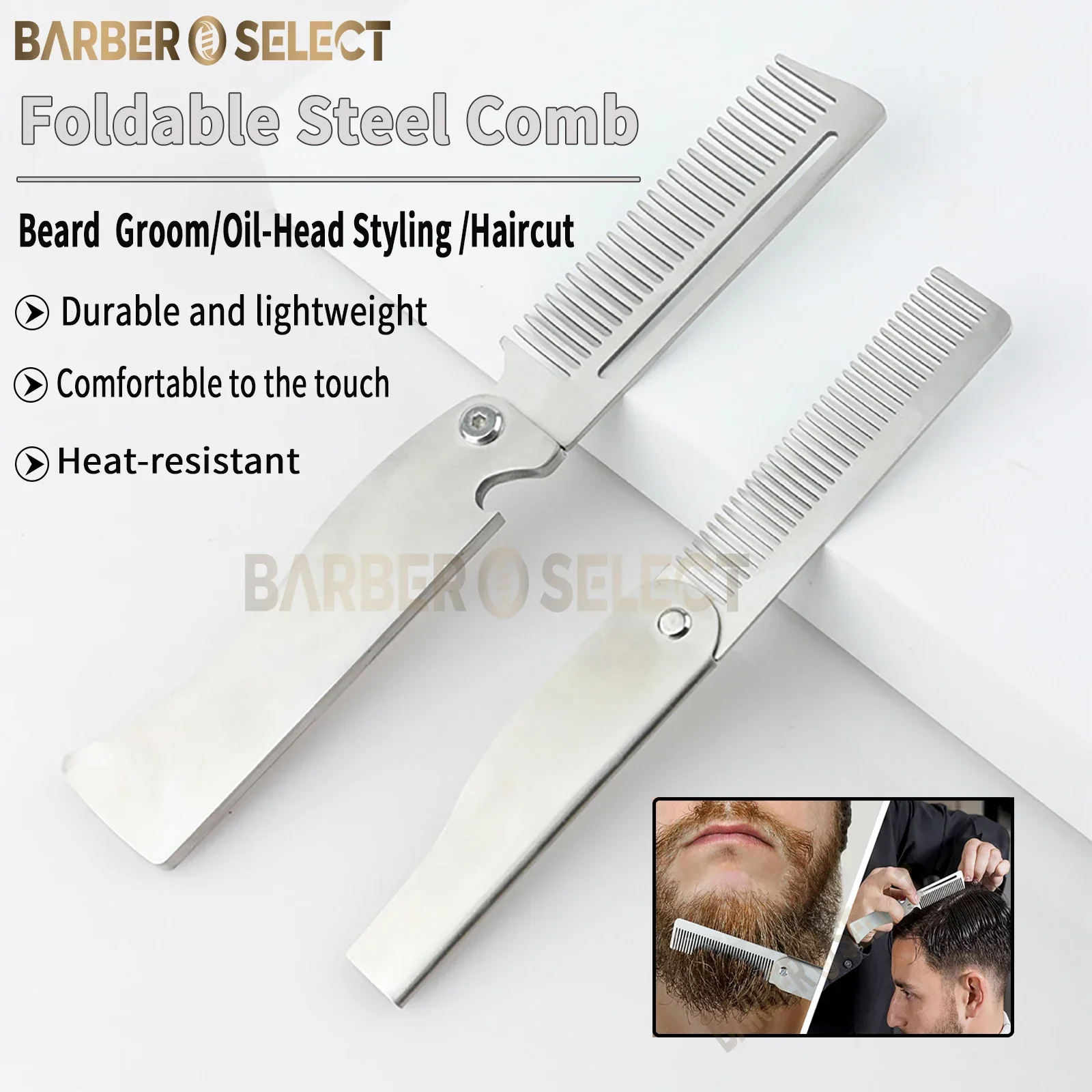 Men'S Grooming Tonic - NEW Folding Stainless Steel Comb Men