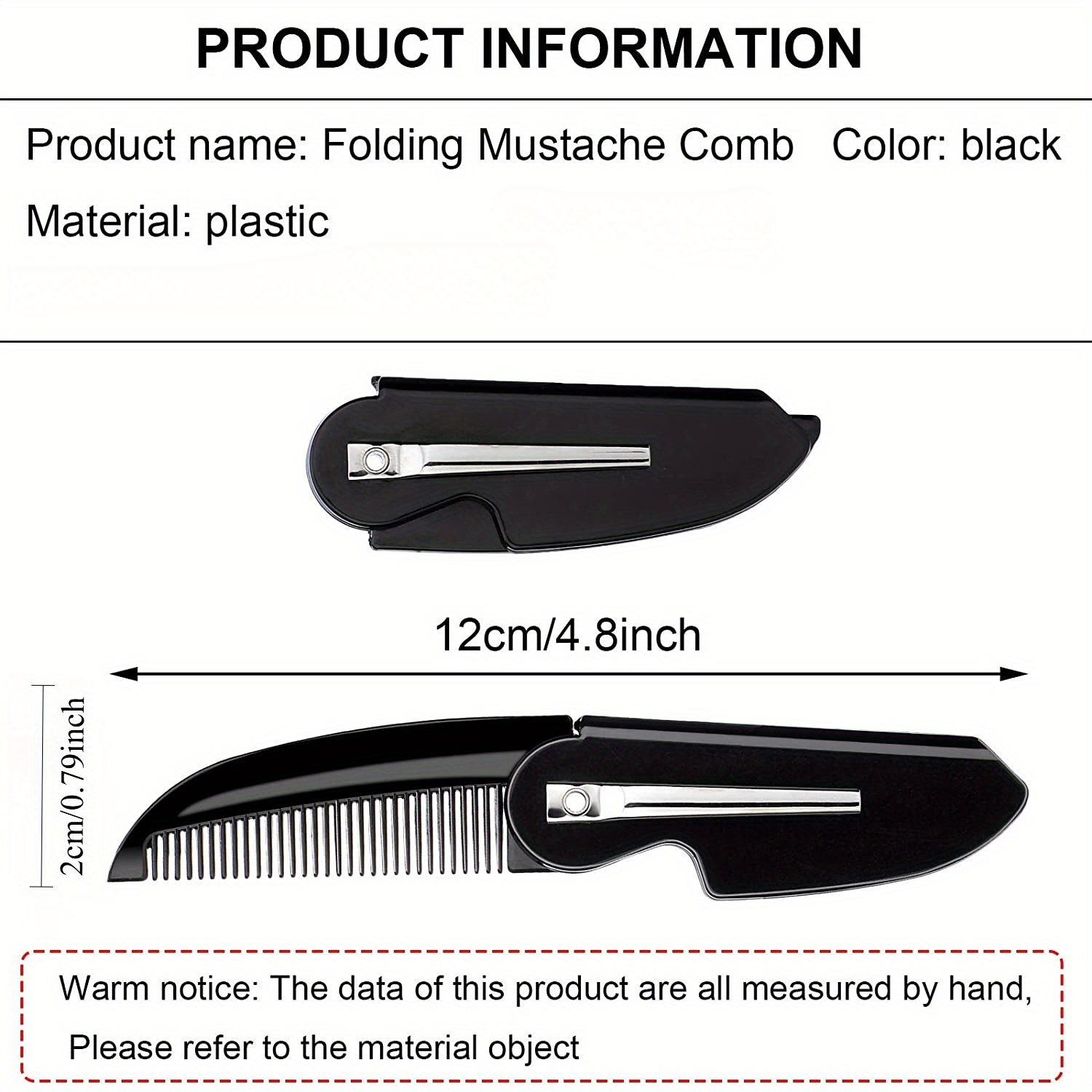 1pc Folding Beard Comb Mustach - Men'S Grooming Essentials 评论和价格